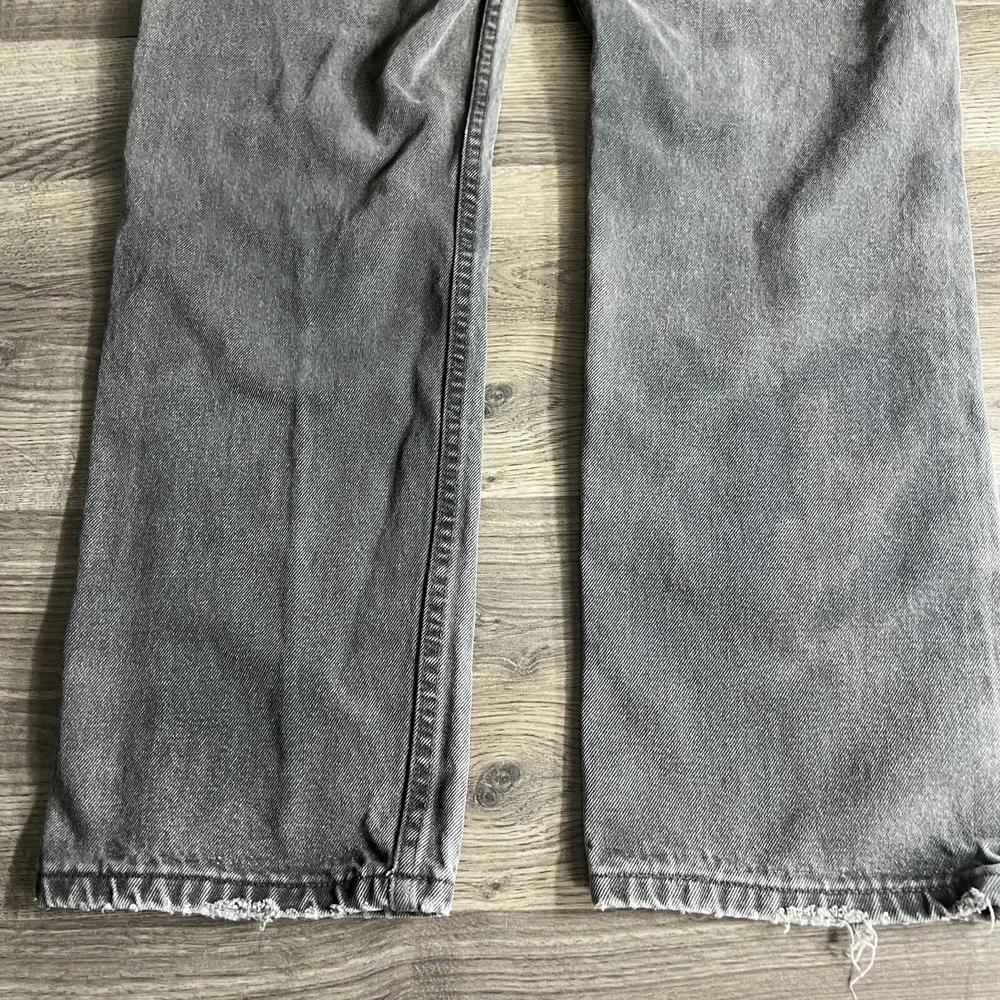 VTG Levis 505 Jeans Fits 32x28.5 Regular Fit Black Denim Faded Grunge Distressed